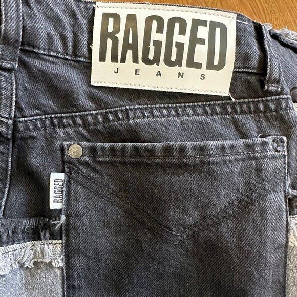 Ragged Jeans shredder wide leg striped charcoal jeans 28 - Picture 6 of 7